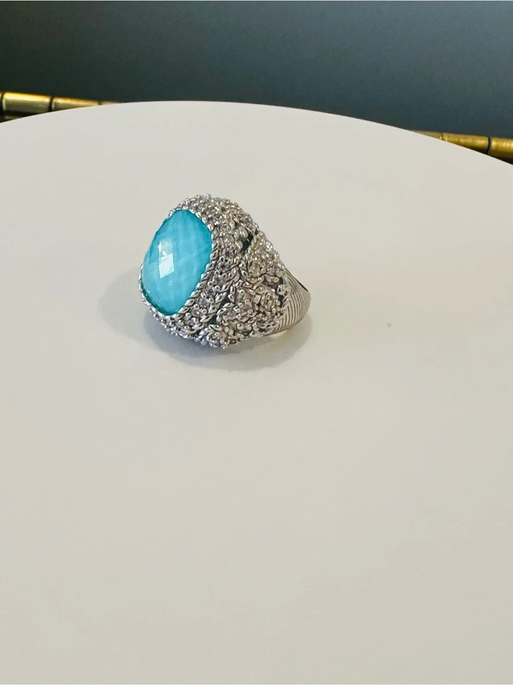 Judith Ripka Luxury Vintage Retro Designer Couture Runway RARE Authentic Ring
